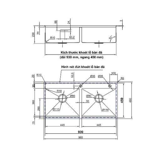 Chậu Chén Inox Luxta LC9648-3.0 - Image 2